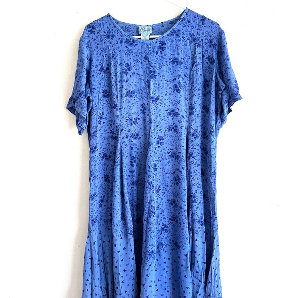 Olivia Blue Floral Dress Size M